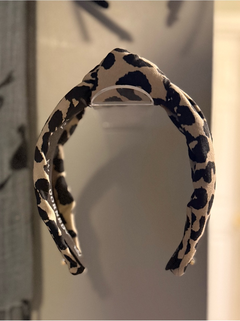 Adorned Leopard Print Knotted Headband - Black & Tan (Wild Thing)
